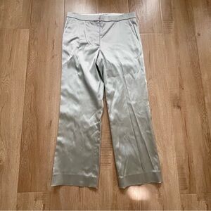 $895 St. John Satin Dress Pant Pewter Color Size 6‎ NWT Italian Fabrics
